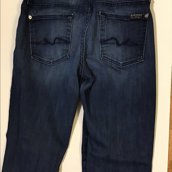 7 for all mankind kimmie straight leg denim jeans darker wash size 28 - Picture 9 of 14